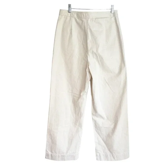Tory Burch Button Detail Cropped Wide Leg Sailor Pants Size 6 NWOT